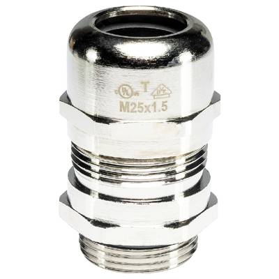 Metalen kabelwartel met schroefdraad 'M25x1,5', geschikt voor kabelbevestigingen. Hoogglans gepolijst, robuust tegen omgevingsinvloeden.