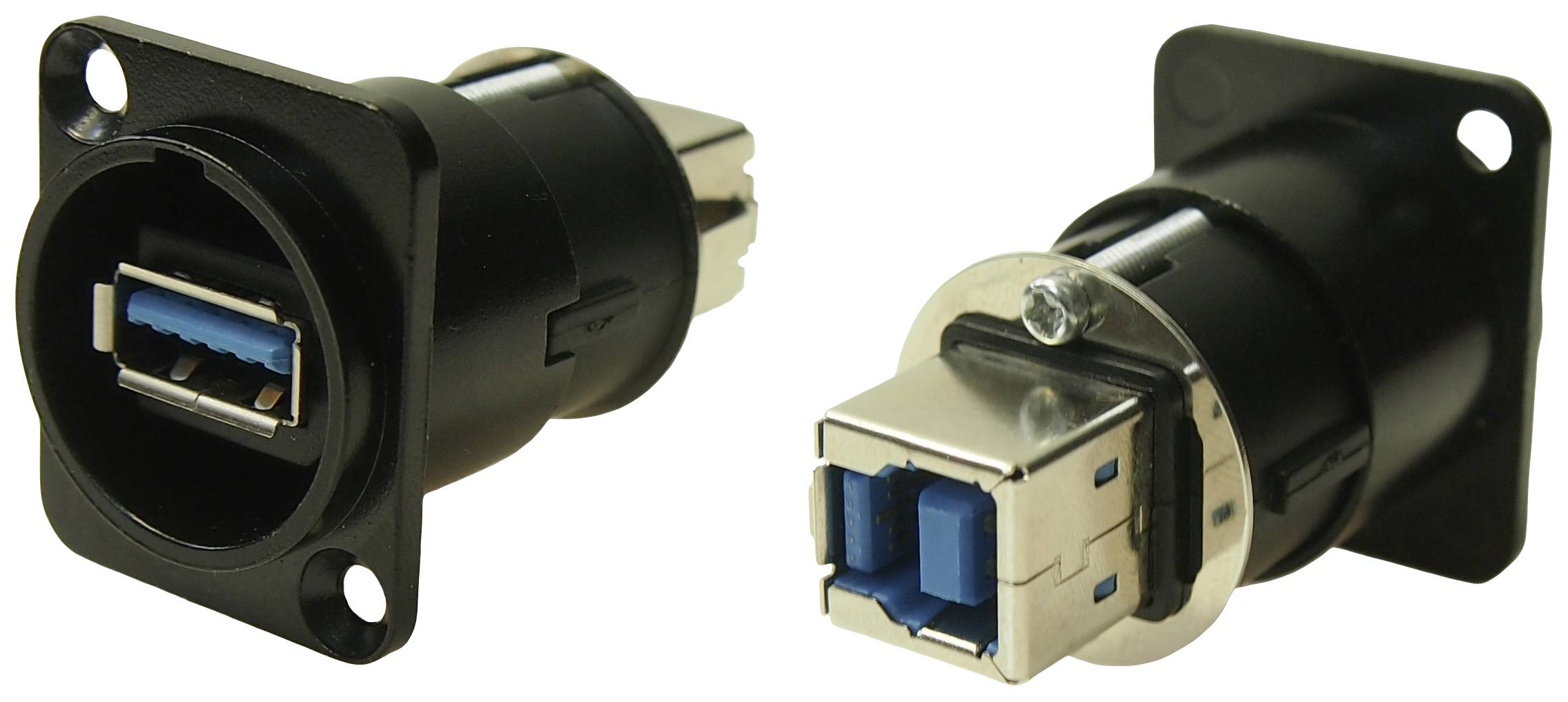 Cliff CP30108 XLRFT USB 3.0 A-B bus zwart metaal geaard Adapter, inbouw 1 stuk(s)