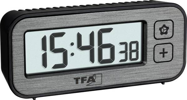 TFA Dostmann 60.2039.10 Wekker Kwarts Grijs Alarmtijden 1
