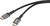 Een zwarte HDMI-kabel met twee aansluitingen, geschikt voor 4K-resoluties.