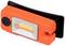 Een oranje LED-licht met een zwarte clip, voorzien van het opschrift 'LEDVANCE'. Geschikt voor bevestiging aan kleding of uitrusting.
