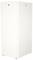Een grote, witte, rechthoekige kast met gladde oppervlakken staat verticaal.