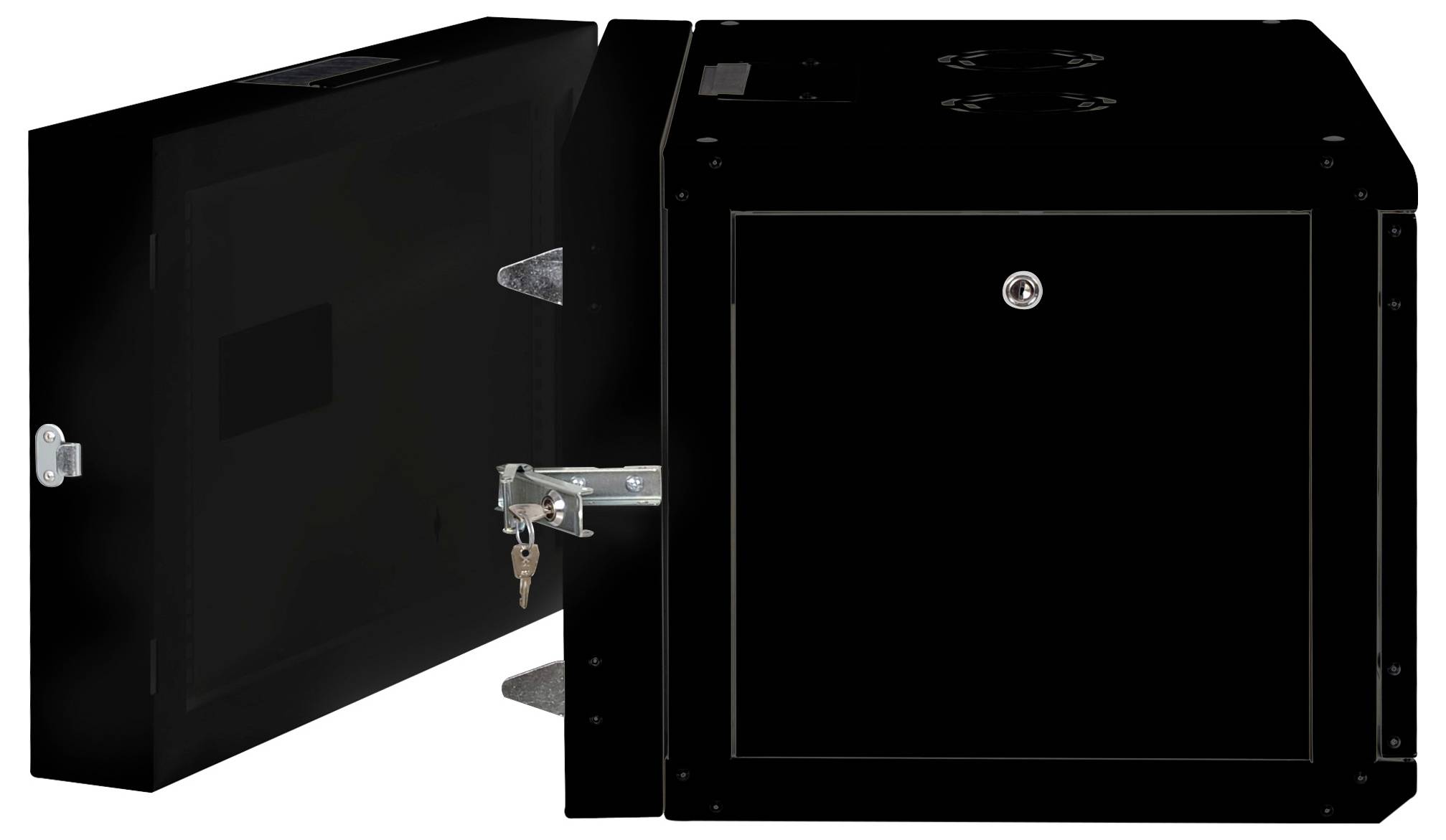 ROLINE 19-inch wandbehuizing Pro 7 U, 600x600 BxD tweedelig draaibaar zwart