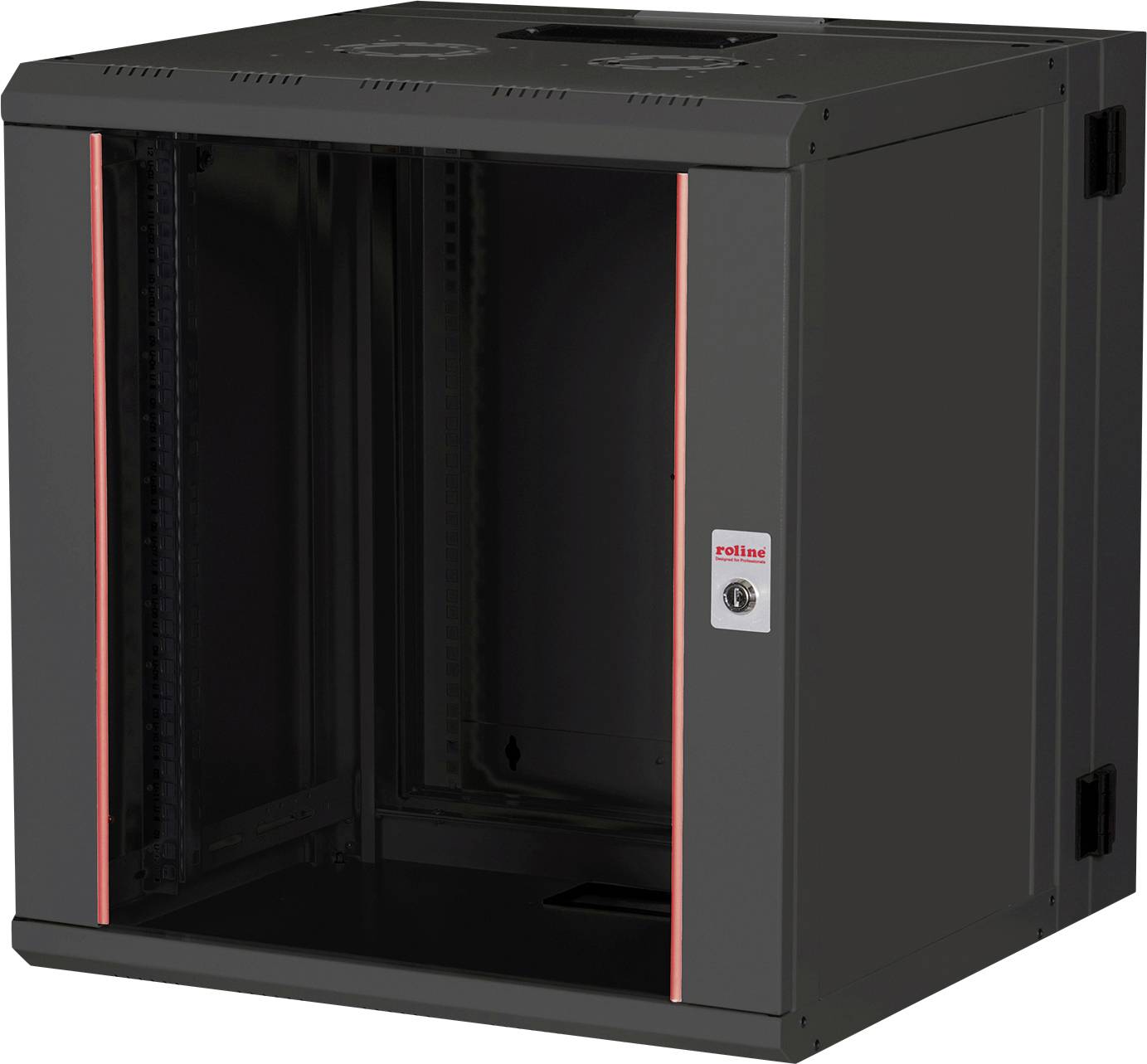 ROLINE 19-inch wandbehuizing Pro 12 U , 600x600 BxD tweedelig draaibaar zwart