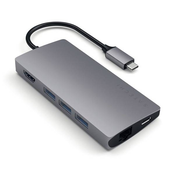 Satechi Aluminium Multi-Port Adapter V2 - Dockingstation - USB-C - 1GbE