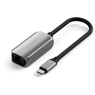 'USB-C naar Ethernet-adapter' van aluminium, merk Satechi, maakt bekabelde netwerkverbindingen mogelijk, compact en draagbaar.