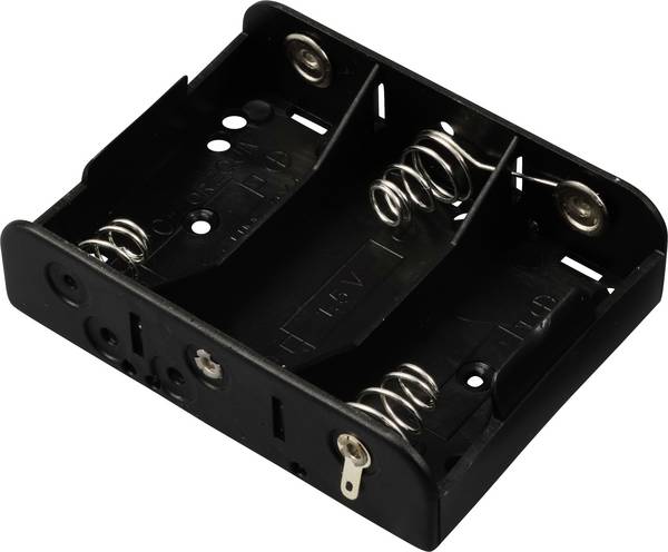 TRU COMPONENTS TC-13220496 Batterijhouder Aantal cellen: 3 C (baby) Soldeeraansluiting (l x b x h) 60 x 80 x 22 mm
