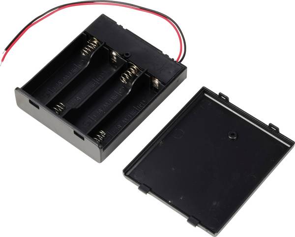 TRU COMPONENTS TC-13220640 Batterijhouder Aantal cellen: 4 AA (penlite) Kabel (l x b x h) 70 x 64.8 x 19 mm