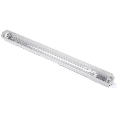 Een lange, smalle LED-lamp met een transparant behuizing, die wordt gebruikt voor verlichtingsdoeleinden.