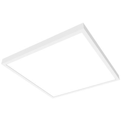 Witte vierkante plafondlamp met een strak design, geschikt voor moderne interieurs. Ideaal voor gelijkmatige ruimteverlichting.