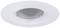 Een rond, wit inbouw plafondlichtarmatuur met een centrale, cirkelvormige uitsparing voor de installatie van een lamp.