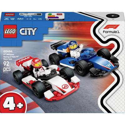 LEGO City Set 60486: Twee Formule 1-auto's in Rood en Blauw met Minifiguren. Leeftijd 4+, bevat 92 onderdelen, toont racescène.