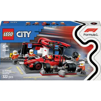 LEGO-Set "City" met Formule 1 pitstop-scène, raceauto, 5 figuren. Aanbevolen voor kinderen vanaf 6 jaar. Bevat 322 onderdelen.