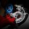Close-up van een model met tandwielen en rotatie-assen, genummerd van 1 tot 3, toont stap 'N' van een mechanische constructie.