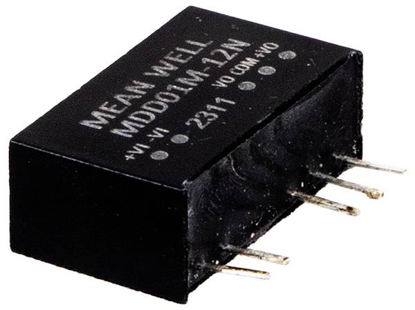 MEAN WELL MDD01L-15N DC/DC-converter, print -15 V 0.034 A 2 W Aantal uitgangen: 2 x Inhoud 1 stuk(s)