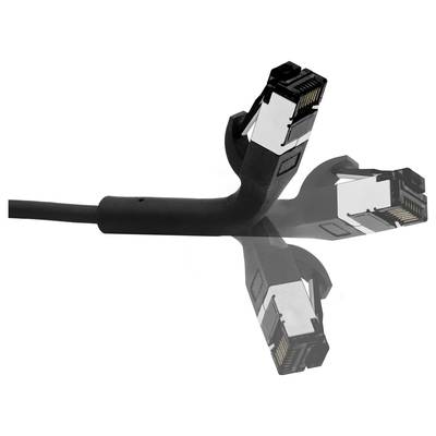 Meerdere zwarte Ethernet-kabels met RJ-45-connectoren die zich vertakken vanuit één kabel en in verschillende richtingen wijzen.
