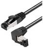 Maxtrack TI49-1,5L RJ45 Netwerkkabel, patchkabel CAT 8.1 S/FTP 1.50 m Zwart 90° haaks naar boven, Ammoniakbestendig, Afgeschermd (enkel) 1 stuk(s)