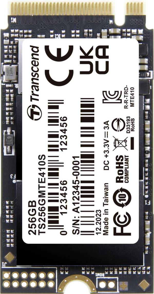 Transcend 256 GB M.2 SSD harde schijf PCIe NVMe 4.0 x4 Retail TS256GMTE410S
