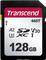 SD-kaart met 128 GB geheugen van Transcend, geschikt voor A2-app-prestaties, video-opnames in V30-kwaliteit, SDXC-I compatibel.