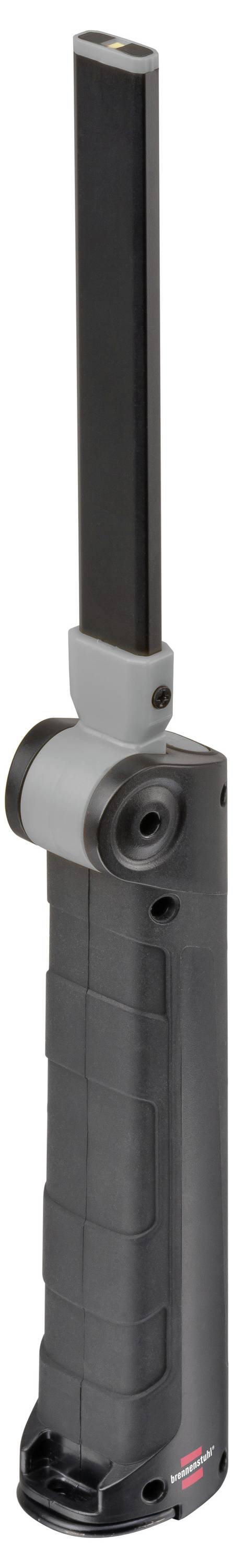 Een handheld zwart en grijs digitaal inspectiecamera met een lange smalle sonde en ronde lenskop.