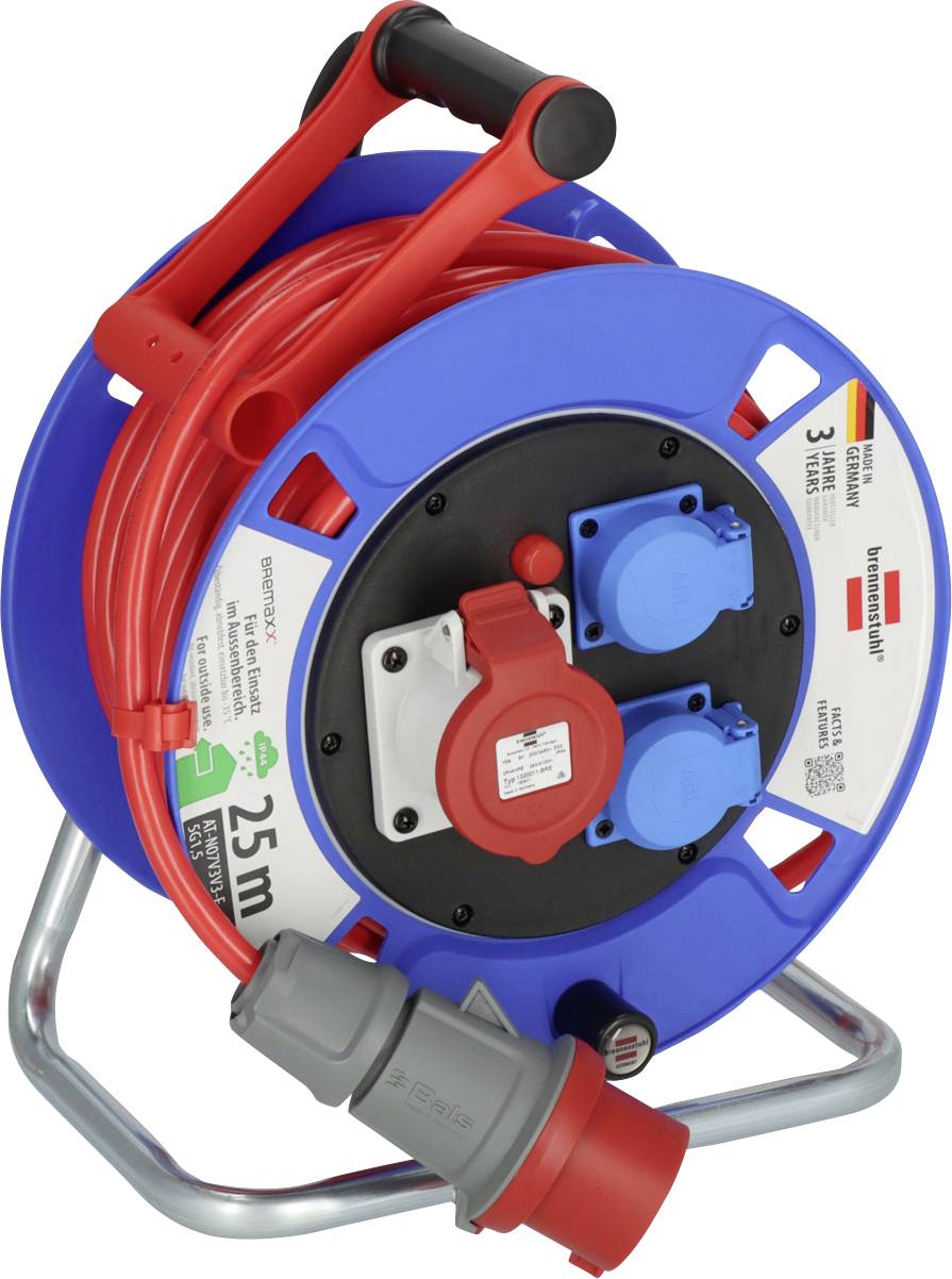 Brennenstuhl 1182770010 Kabelhaspel 25 m Rood CEE-stekker 16 A 5-polig