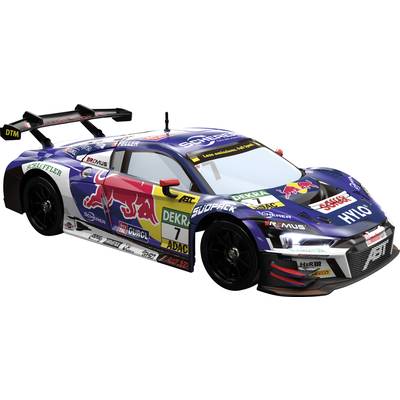 Racewagen met prominente sponsorlogo's, sportief design, grote spoilers en racenummer '7' op de voorruit.