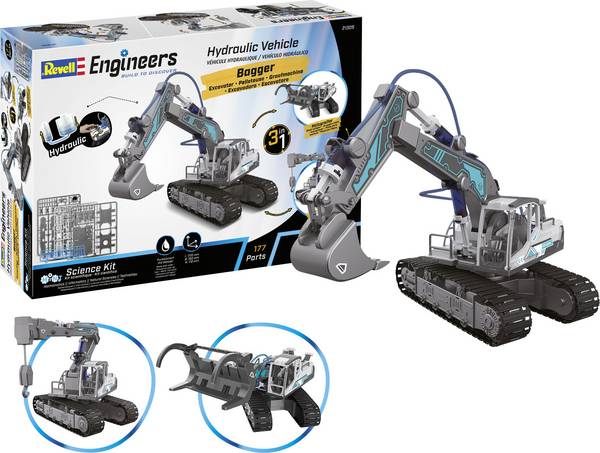 Revell Engineers 21305 Hydraulic Excavator 3in1 1:24 Elektro RC functiemodel Bouwpakket