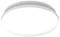 Witte, ronde LED-plafondlamp tegen een witte achtergrond.