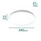 Ronde plafondlamp, wit, diameter 345 mm, hoogte 71 mm, vermogen 21 W, lichtopbrengst 2500 lumen.