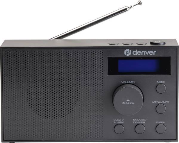 Denver DAB-51B Radio DAB+, DAB, FM USB, AUX Wekfunctie Zwart