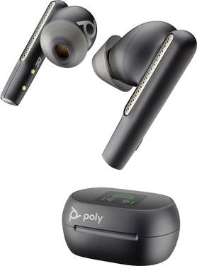 HP Poly Voyager Free 60+ In Ear headset  Bluetooth Stereo Zwart Noise Cancelling Headset, Inductie, Oplaadbox, Microfoon uitschakelbaar (mute), Volumeregeling Computer