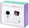 Een babycam-verpakking met de opdruk 'trueLife NannyCam V24 Pro', toont een camera-apparaat en een monitor met een slapende baby.