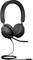 Zwart headset met microfoonarm en kabel, geschikt voor telefoongesprekken of online vergaderingen.
