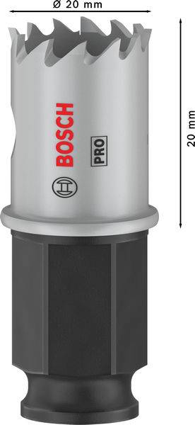 Bosch Pro boor, 20 mm diameter, 20 mm lengte.