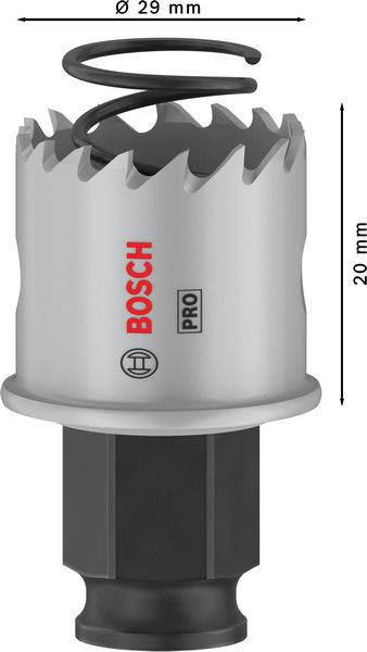 Bosch metaal-bimetaal gatenzaag, diameter 29 mm, hoogte 20 mm, voor precisiegaten in metalen oppervlakken.