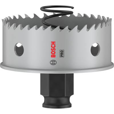 Metalen zaagkrans met scherpe tanden en schroefveer, geschikt voor professionele boorwerkzaamheden, voorzien van 'Bosch Pro'-markering.