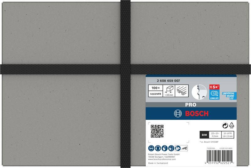 Bosch Accessories 2608659007 PRO pallet Repair S1132VFR-blad, 0,9 x 19 x 225 mm, 100-delig Zaagbladlengte 225 mm 100 stuk(s) — Foto 3 von 3