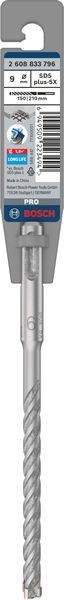 Boor in verpakking van Bosch, SDS plus-5, diameter 8 mm, lengte 200 mm. Etiket bevat codes en merklogo, spiraalontwerp zichtbaar.