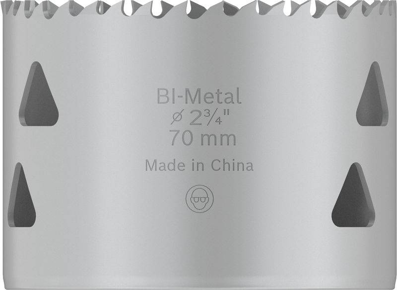 Bimetalen boorbit met een diameter van 70 mm, vervaardigd in China.
