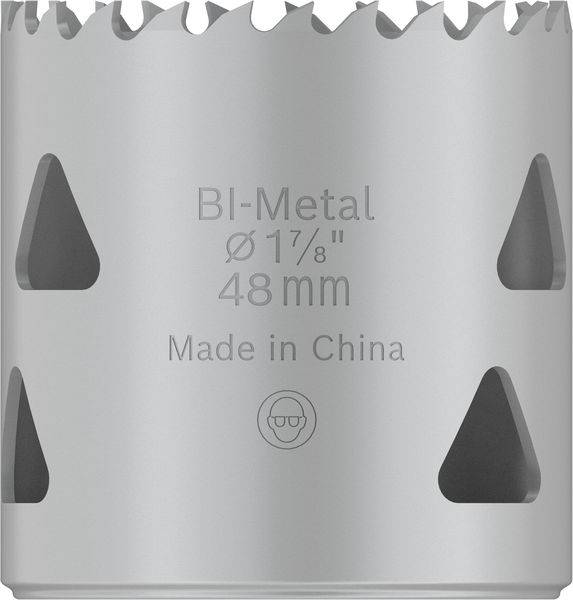 Bimetalen gatenzaag, 48 mm diameter, uit China.