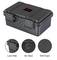 Zwarte hardshell box met twee klemsloten, luchtventiel en EVA-schuimvoering. Bovenop staat 'POLYCRAFT'.