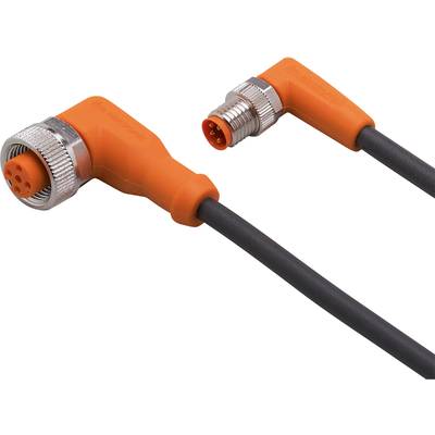 Een oranje-zwarte, rechthoekige elektrische kabel met stekker en aansluiting voor industriële toepassingen.