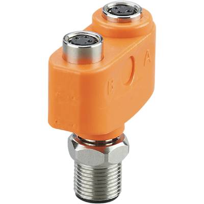 Een oranje afsluiter met metalen componenten, vermoedelijk een afsluitventiel, op een witte achtergrond.