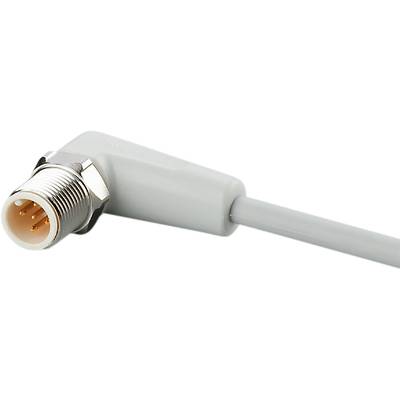 Een wit, afgerond USB-kabel met een gladde behuizing, weergegeven in close-up.