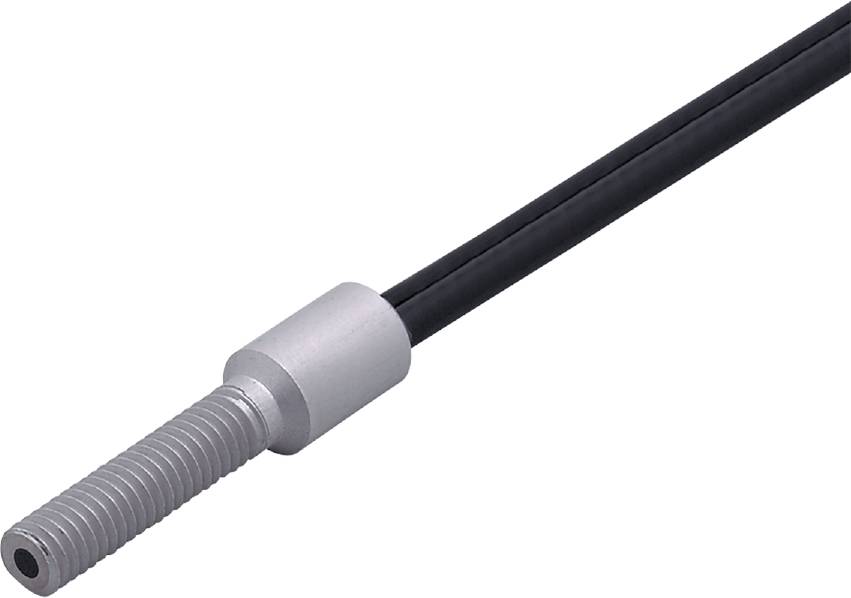 Metaalsensor met zwart kabel, geschikt voor industriële toepassingen en machinebewaking.
