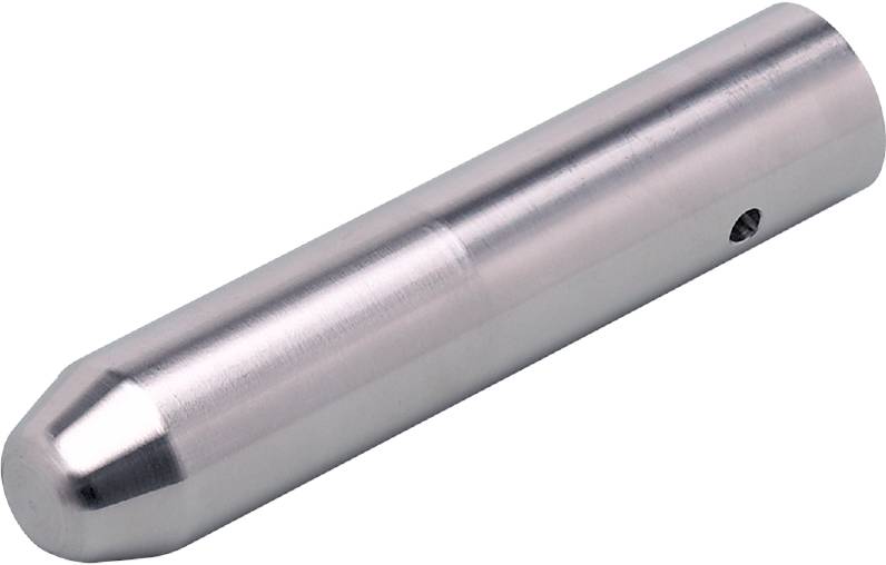 Zilveren metalen staaf op witte achtergrond.