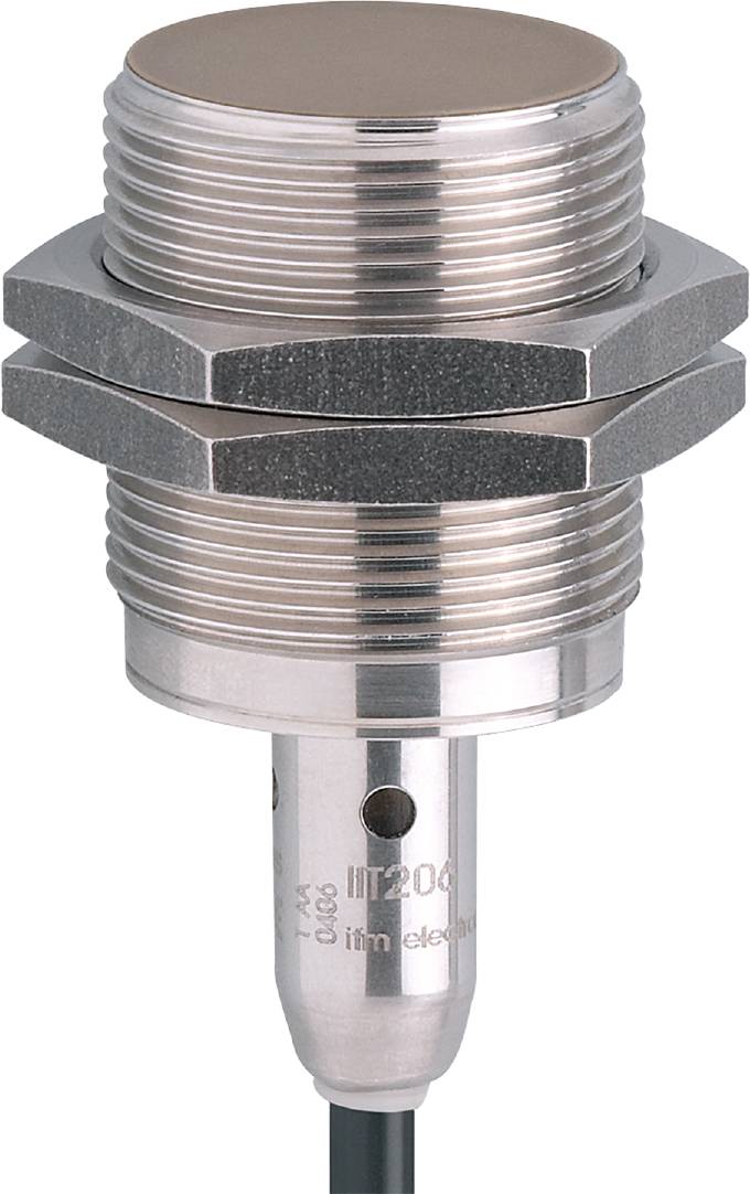 Metaalsensor met schroefdraad en zeskantmoer, onderdeel van een industrieel meetinstrument voor nauwkeurige temperatuurcontrole.