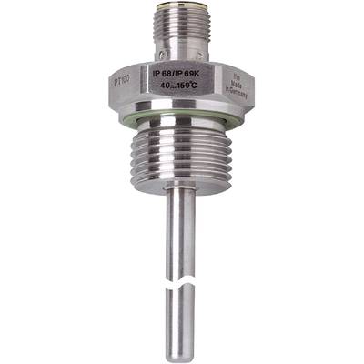 Close-upfoto van een metalen temperatuursensor met schroefdraad en pin. Geschikt voor industriële toepassingen.