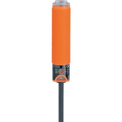 Een oranje sensor met het opschrift 'IP67'. Onderaan zijn de CE-markering en specificaties zichtbaar.