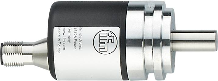 Etiket op een technisch apparaat met de tekst 'ifm electronic, 45128 Essen, Duitsland'.